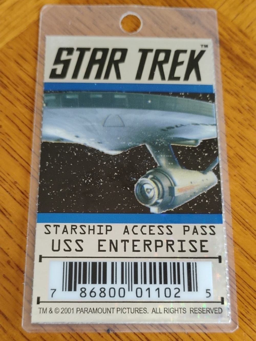 Star Trek Starship Access Pass Scott 2001 Paramount Pictures USS Enterprise